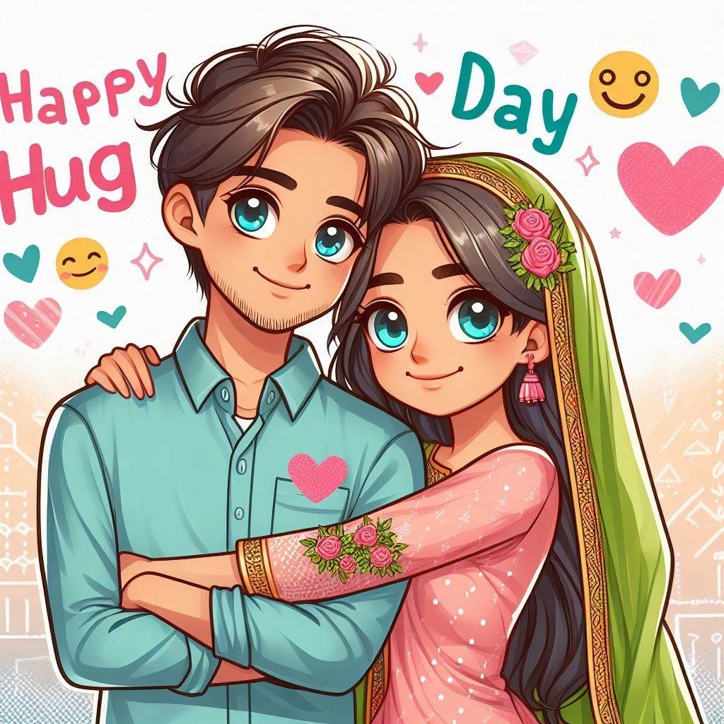 Hug Day Celebration in Anime Style - Joyful Moments