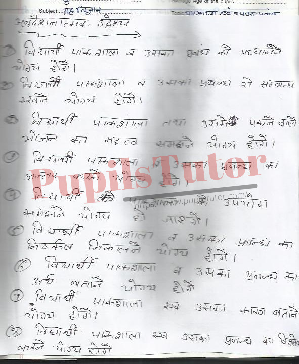 Pakshala Lesson Plan | Kitchen Lesson Plan In Hindi For Class 6 – (Page And Image Number 1) – Pupils Tutor
