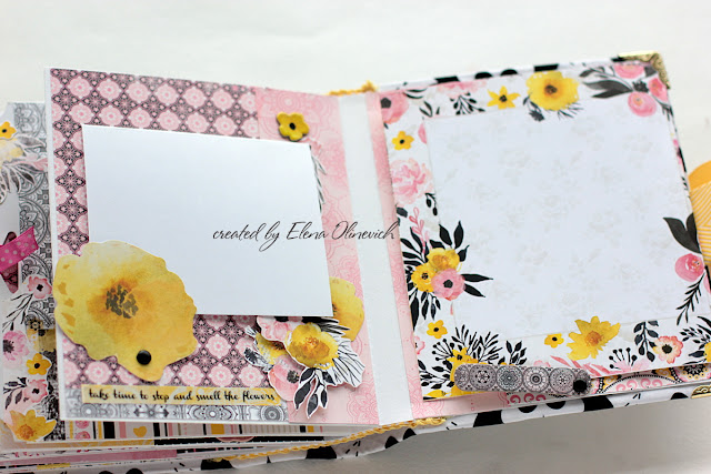 Inspire Mini Album by Elena Olinevich using BoBunny Petal Lane Collection