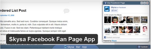 Skysa Facebook Fan Page App Plugin