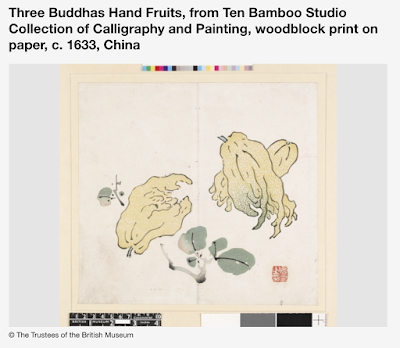 Buddha's hand wood block print, China 1633