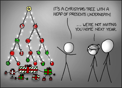 Tree, by xkcb.com - nerdy Christmas tree joke about trees and heaps (software programming terms)