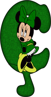 Abecedario de Minnie en Verde. Minnie's Alphabet in Green.