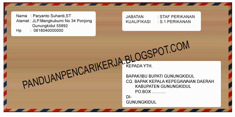 contoh penulisan alamat amplop surat lamaran kerja