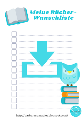  Download - Bücher-Wunschliste mit Eule farbig