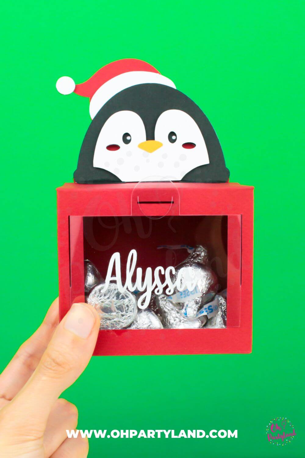 christmas penguin candy holder