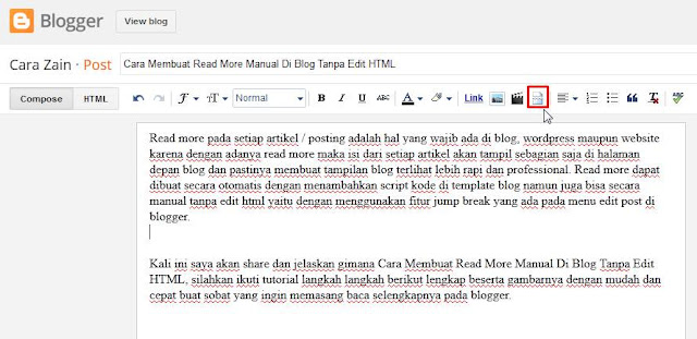 Cara Membuat Read More Manual Di Blog Tanpa Edit HTML