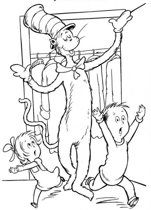 Fun Coloring  Pages  Cat  in the Hat  Coloring  Pages  Dr Seuss 