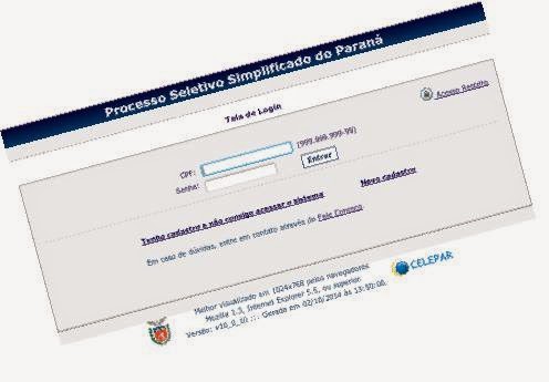 Processo Seletivo Simplificado 2015 Educação do Paraná