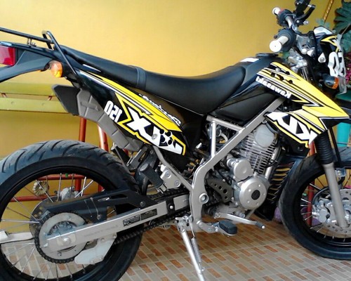 Modifikasi klx 150 supermoto motor kawasaki buat adventure 