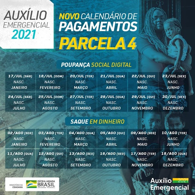 Auxílio emergencial: Caixa começa a pagar 4ª parcela para os nascidos em janeiro neste sábado (17)