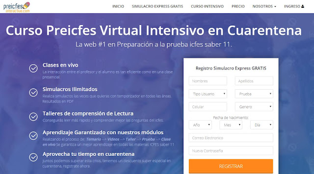 Curso Preicfes Virtual Intensivo en Cuarentena