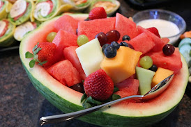 mixed fruits in watermelon shell an edible container