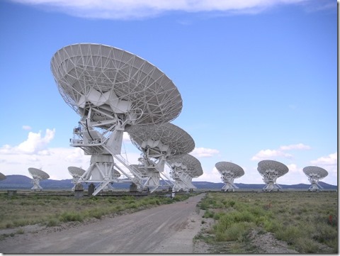 SETI's satellite array searching for radio signals in deep space