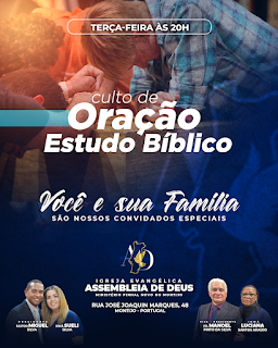 CRIAÇÃO DE BANNER CULTO DE ORAÇÃO E ESTUDO BÍBLICO PARA IGREJA ASSEMBLEIA DE DEUS