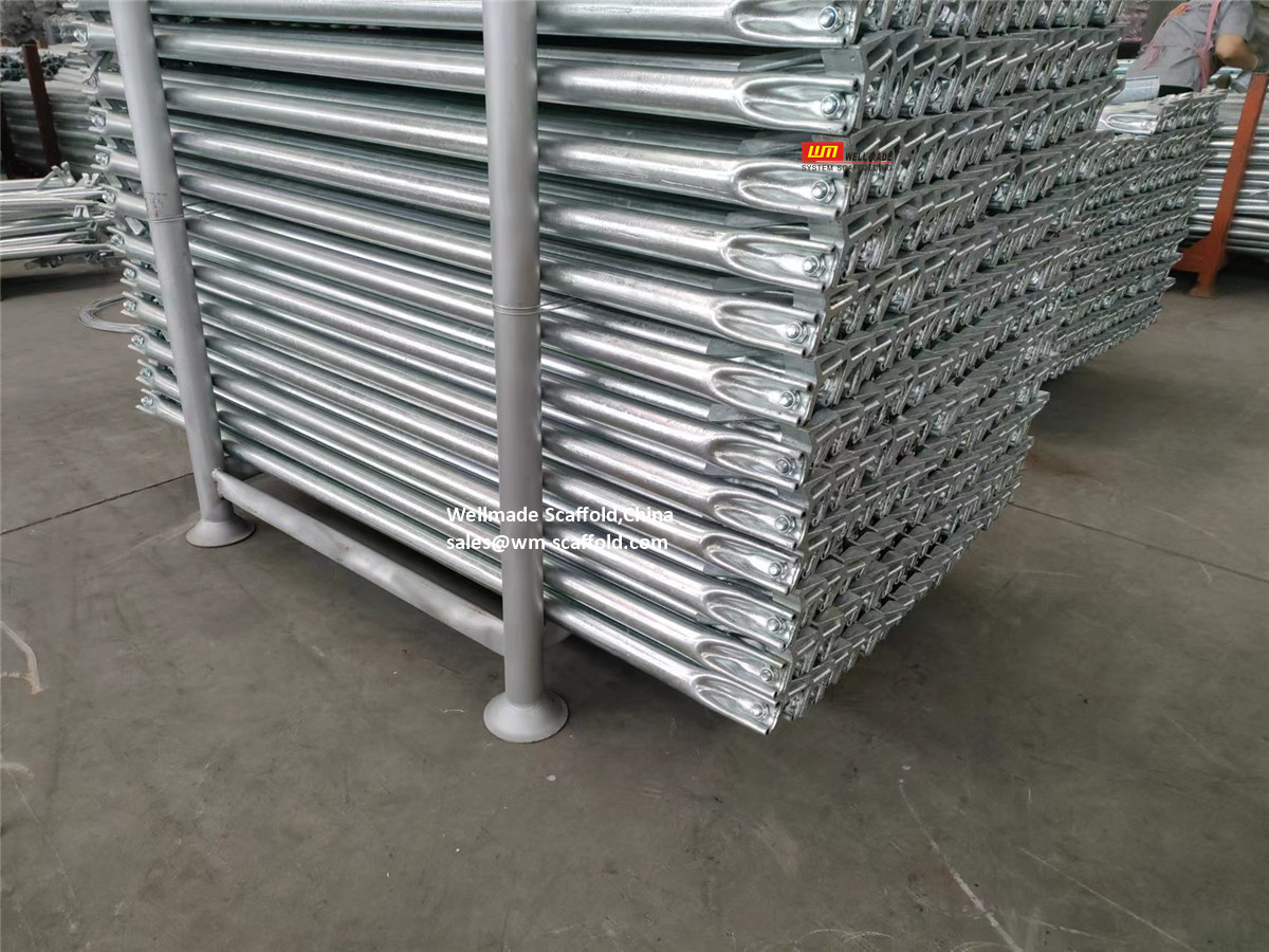 ringlock scaffolding braces  - steel diagonal brace for ring system modular scaffold system - pin lock scaffold components and parts - Wellmade China