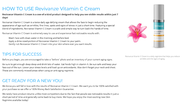 Revivanze Vitamin C Cream: Anti Aging Cream - Skin Care