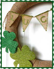 Lucky, St Patricks Day, St. Patty's Day, St Pattys Day, shamrock, luck of the Irish, burlap wreath, March 17th