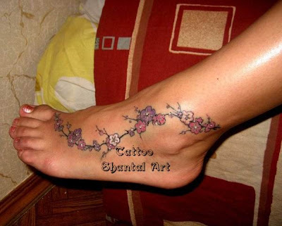 The tattoo is shown below a small panda on her right ankle