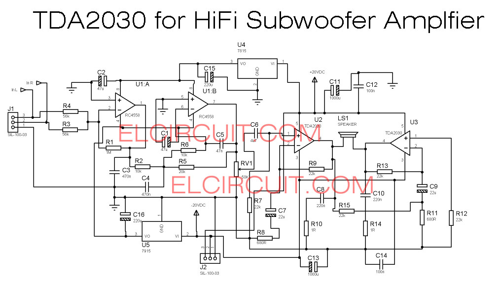 TDA2030 make for Subwoofer Amplifier Circuit  Electronic 
