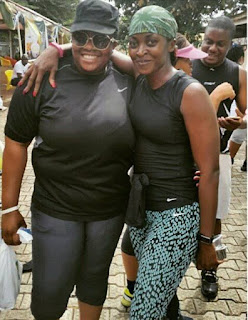 Kate Henshaw poses with friend
