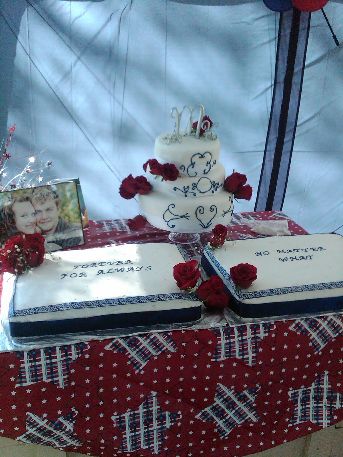 navy blue wedding cake