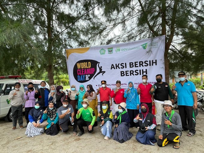 WorLd Cleanup Day,  Wabup Rahmang  Hadiri  Bersih-bersih Pantai Pantai Arta Sungai Limau