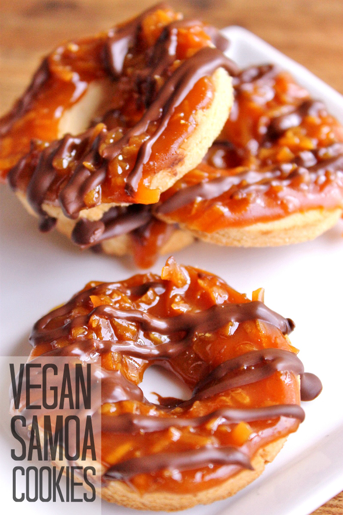 Make these Girl Scout Cookie favorites- Vegan style! Vegan Samoa Cookies Recipe