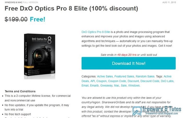 Offre promotionnelle : DxO Optics Pro 8 Elite gratuit !