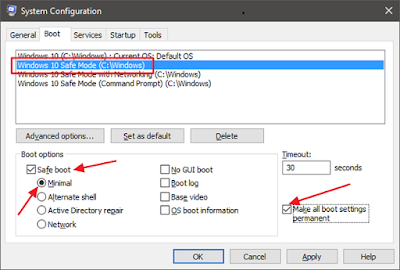 Dans la fenêtre de configuration du système, passez à l'onglet Boot. Vous verrez le système d'exploitation par défaut, plus les nouvelles entrées que vous avez créées.