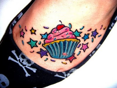 stars tattoos for girls on foot. girls foot tattoos cupcake