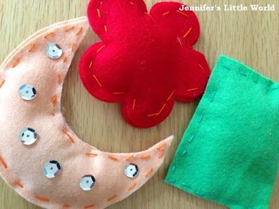 First sewing project for children - felt lavender bags