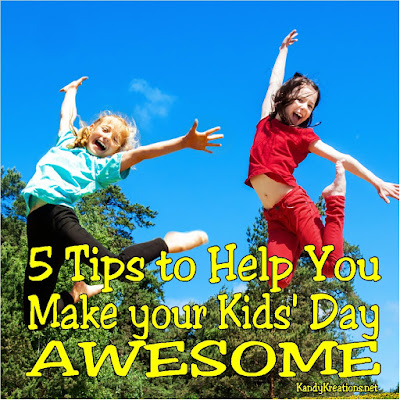 As moms, we want our kids to be happy and have awesome days. But it's not always that easy.  Here are 5 tips to help you make your kids' day awesome with very little work and some great "mommy time." 