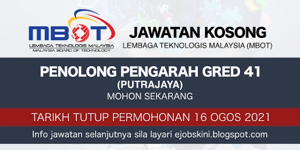 Jawatan Kosong Lembaga Teknologis Malaysia Ogos 2021