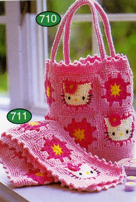 tas granny rajut CROCHET â€“ Easy KITTY HELLO Crochet PATTERN PURSE Patterns