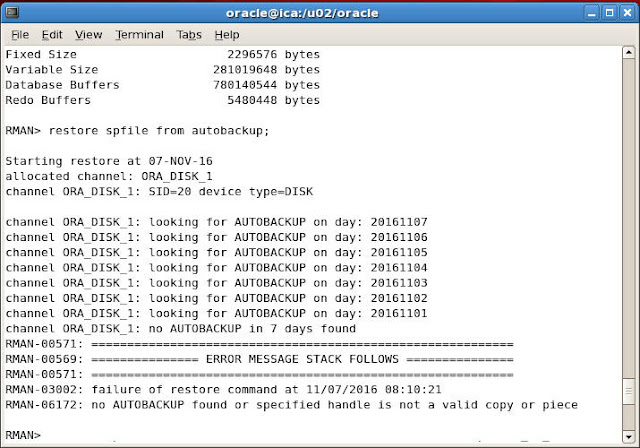 Performing Disaster Recovery using RMAN