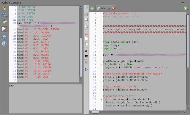 QGIS Python console view