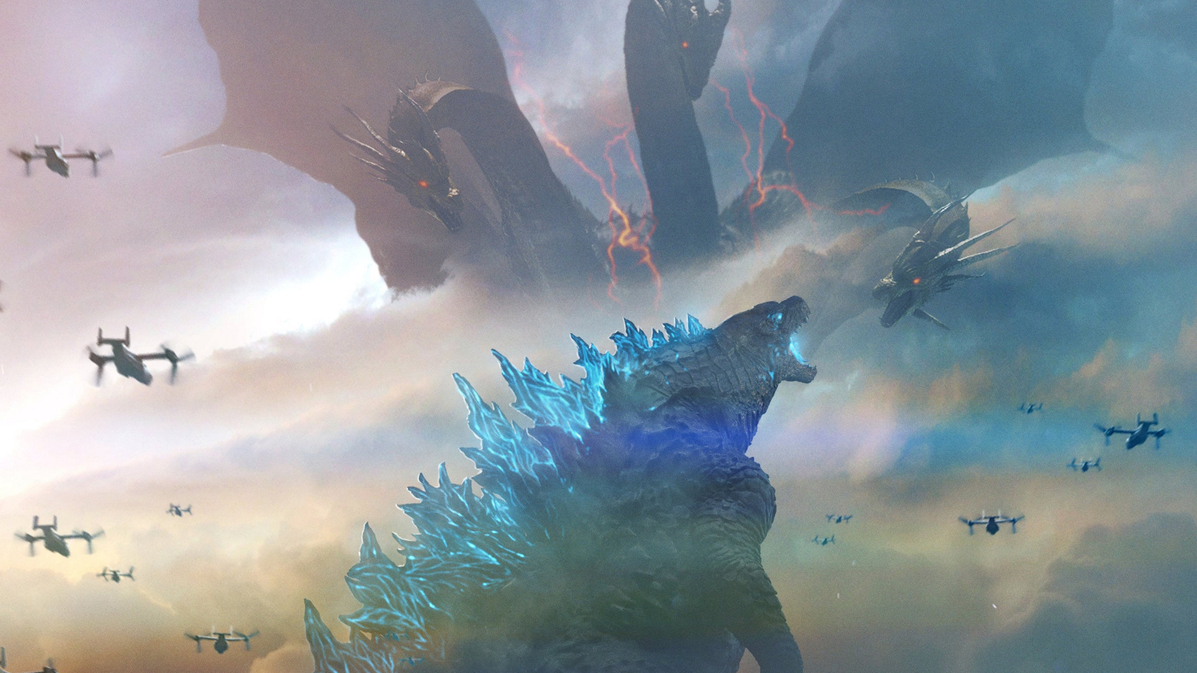 Godzilla Vs King Ghidorah Godzilla King Of The Monsters 4k Wallpaper 25