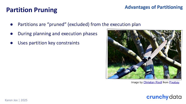 Partition pruning: image showing a tree being pruned plus text that is repeated below the image.