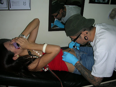 nipple pierced video. Belly piercing video.