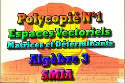 SMIA, SMIA S2 Analyse 3, systèmes linéaires, méthode de Gauss, espaces vectoriels, Matrices, Déterminant, cours gratuit, cours de maths gratuit, cours en ligne gratuit, cours de physique, cours gratuit en ligne, telecharger gratuitement, cours gratuit informatique.