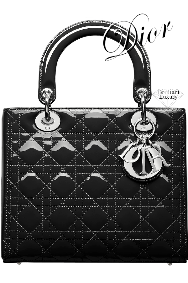 ♦Dior Lady Dior black patent leather calfskin bag #dior #bags #brilliantluxury