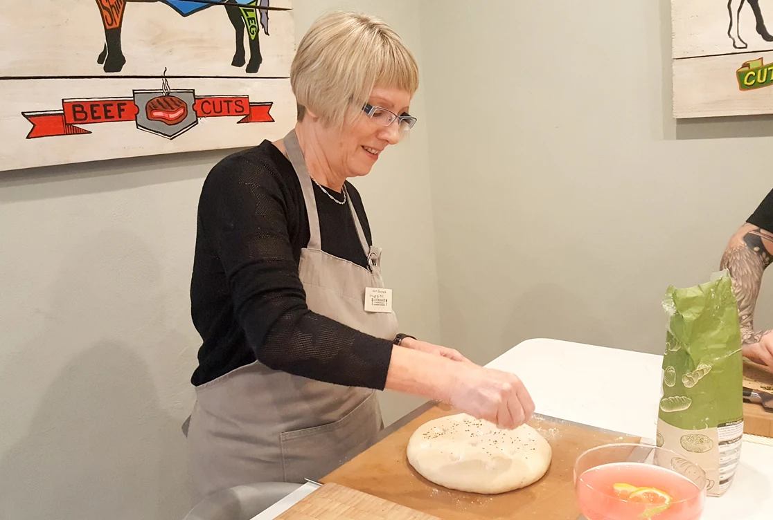 Adding Rosemary to Focaccia