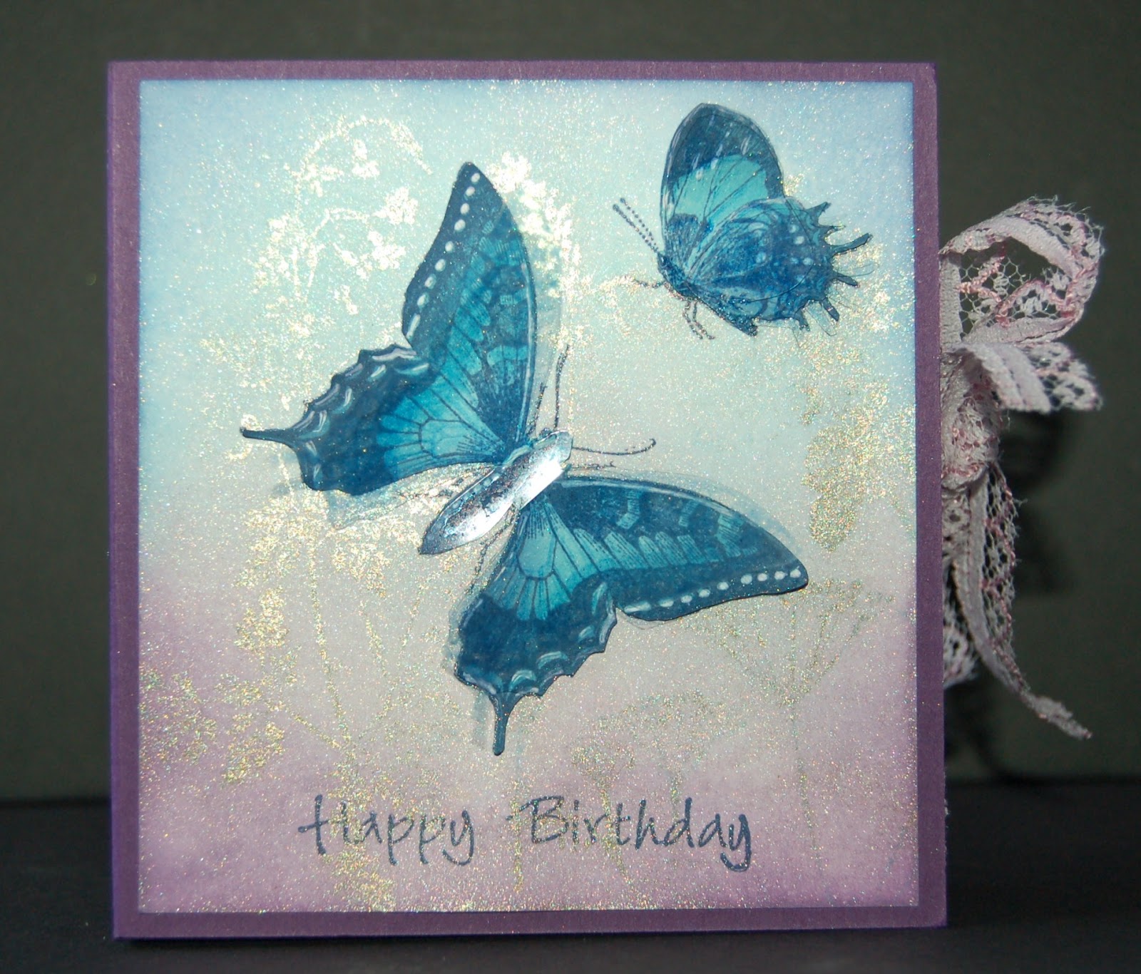 Izzwizz Creations: Butterfly birthday - a pretty book card for a 17 year old girl