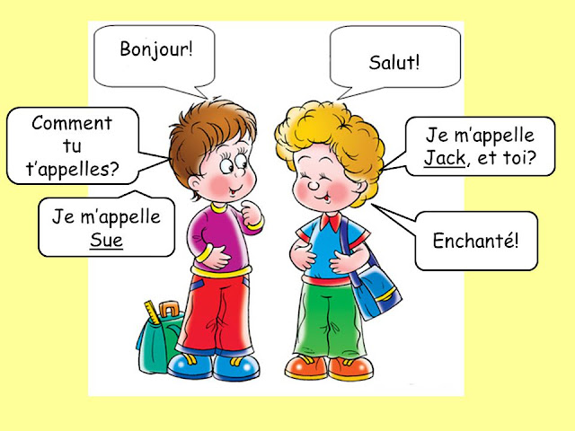 Le français c'est super!: Bonjour! Comment tu t'appelles? Comment ça va?