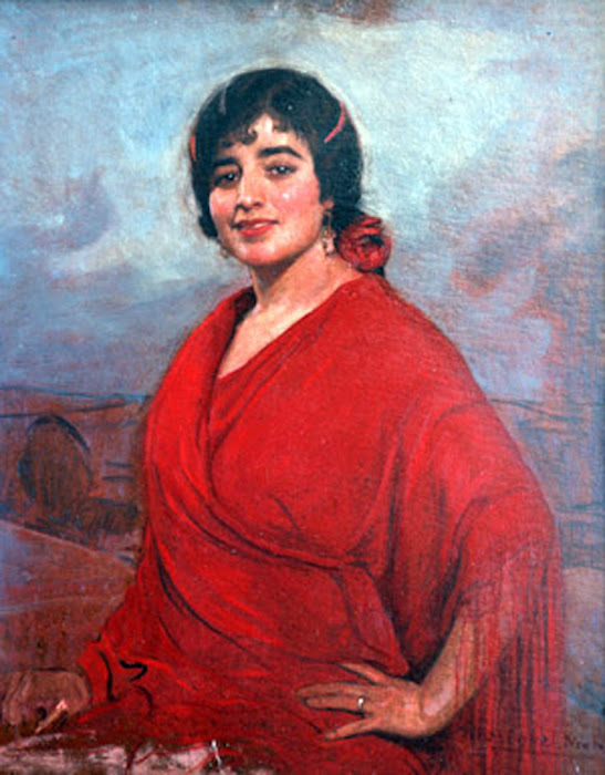 Retrato de Trinidad Carretero con mantón de flecos, Anselmo Miguel Nieto, Pintura Española, Pintores Españoles, Pintor Español