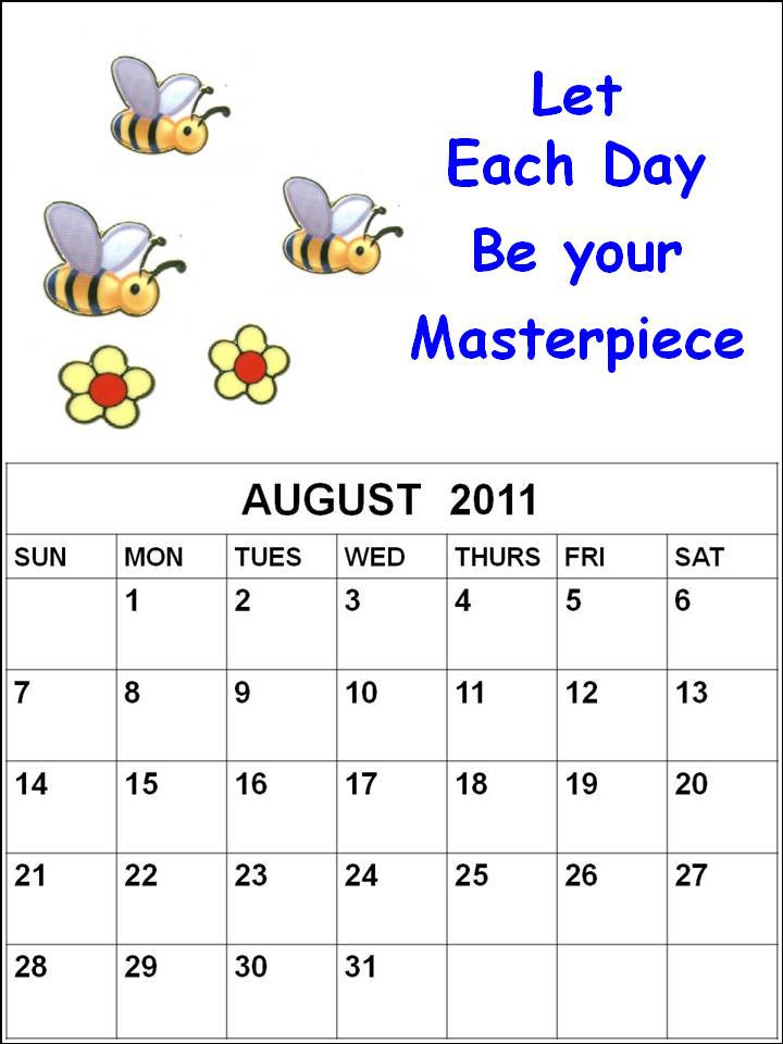 calendar 2011 printable. august calendar 2011 printable