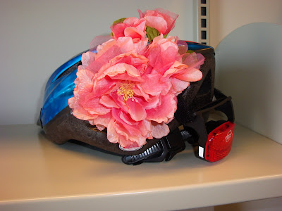 bike helmet decorated with a flower