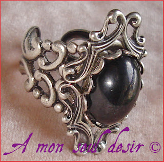 bague gothique gothic goth medieval victorien victorian black ring