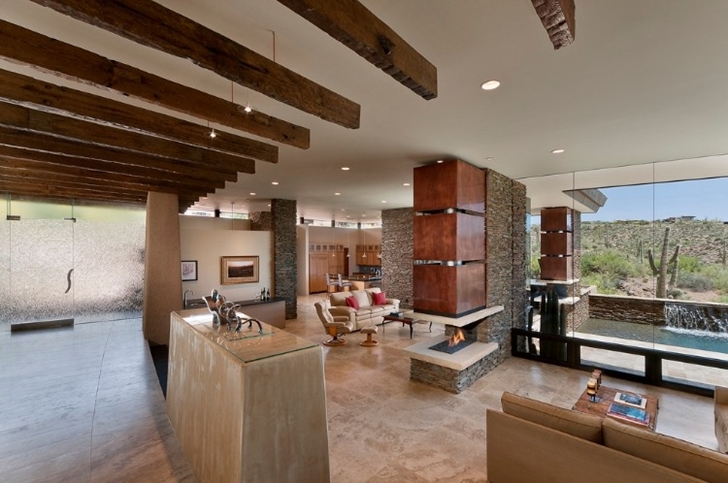 Interior of Modern desert home by Tate Studio